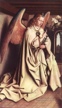 The Ghent Altarpiece Angel of the Annunciation Renaissance Jan van Eyck Oil Paintings